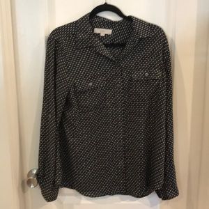 Black patterned camp shirt